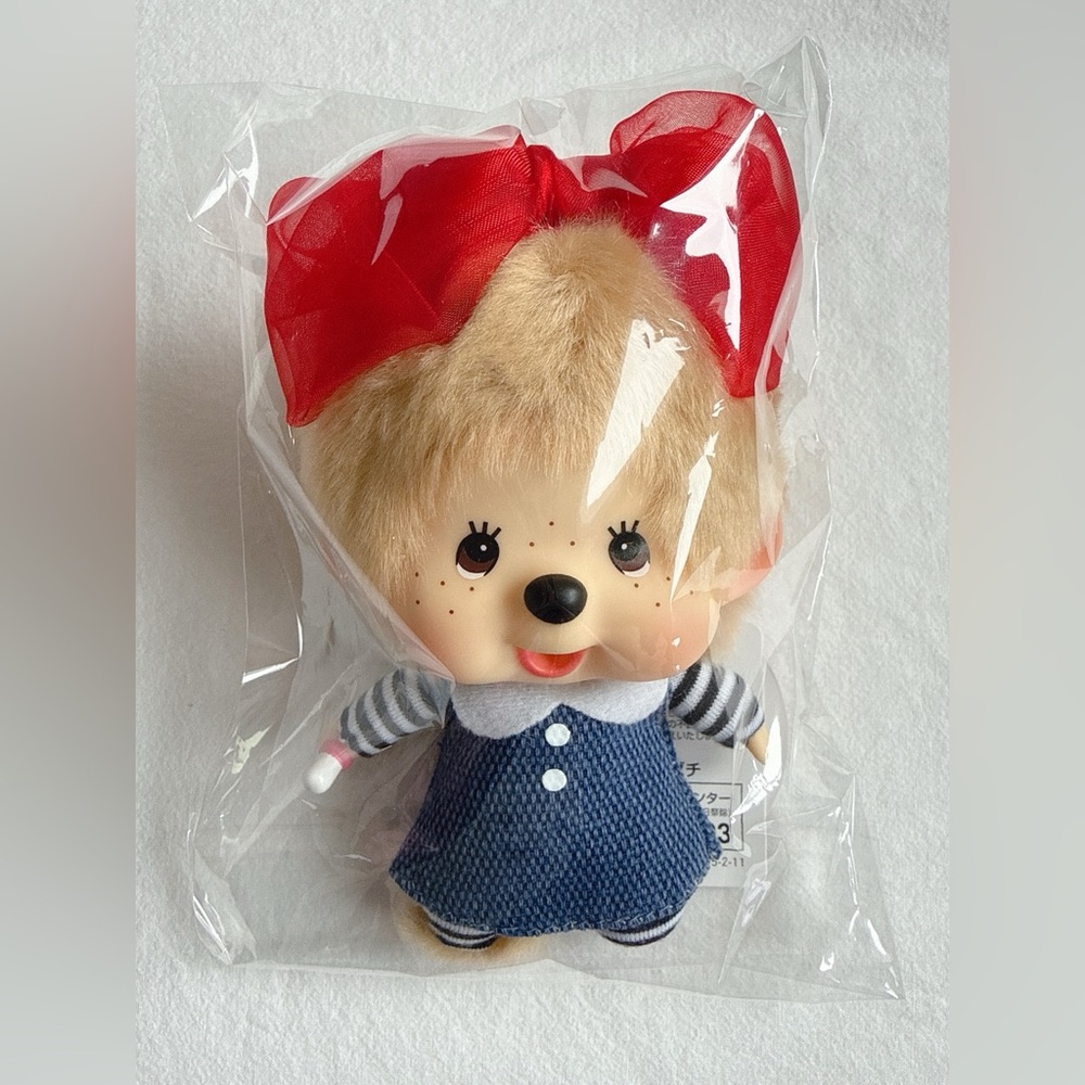 Big head monchhichi plush doll bag charm